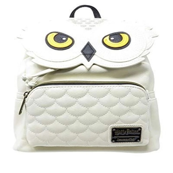 Loungefly White Quilted Harry Potter Hedwig Owl Backpack - Picture 1 of 5